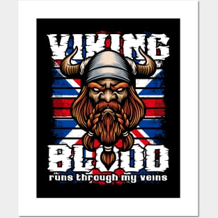 Viking Blood Through My Veins UK British Vikings Posters and Art